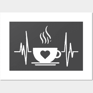 funny heartbeat coffee love coffee heart Posters and Art